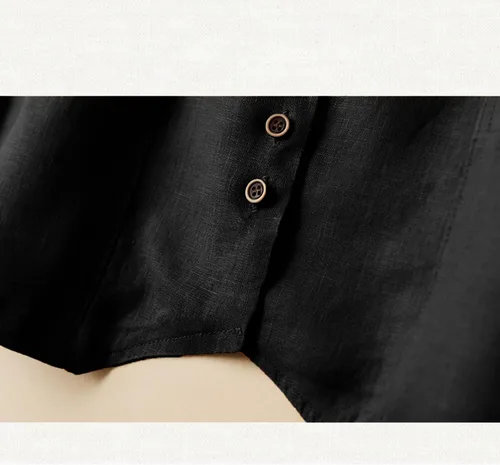 Miniatura 6 de Chaleco de lino de algodón para mujer, casual, con botones, cuello en V, chaleco sin mangas con bolsillos