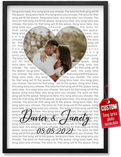 Miniatura 10 de H-DEWALL Póster personalizado de letras de canciones, regalos de cumpleaños para esposo para dormitorio, discos de vinilo, fotos, regalos para él