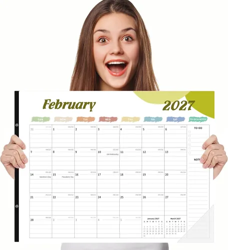 Miniatura 6 de Calendario de escritorio 2026, calendario de escritorio grande de 22 x 17 pulgadas, calendario de escritorio de 18 meses, de enero de 2026 a junio