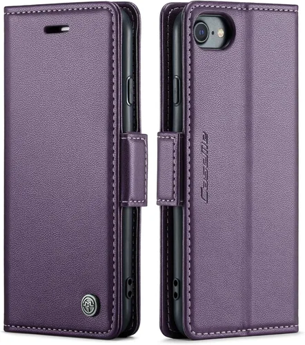 Miniatura 40 de QLTYPRI Funda tipo cartera para iPhone 7/8/SE 2020/SE 2022 5G, funda magnética de piel sintética de alta calidad con bloqueo RFID, ranuras