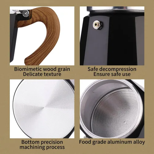 Miniatura 7 de Moka Pot - Máquina de café expreso para café cubano rico y café expreso de estilo italiano, percolador de aluminio de 3 tazas, experiencia