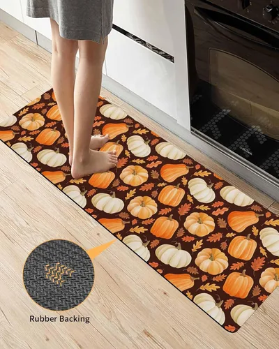 Miniatura 3 de Fall Pumpkins Bath Mat for Tub,Non Slip Bathroom Floor Runner Rug Quick Dry & Absorbent Diatomaceous Earth Shower Sink Kitchen Doormat,Thanksgiving