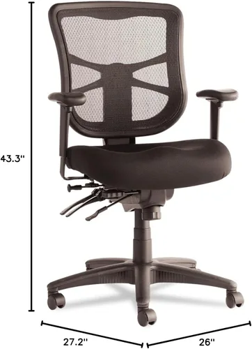 Miniatura 3 de Alera Elusion Series Silla multifunción de malla con respaldo medio, color negro