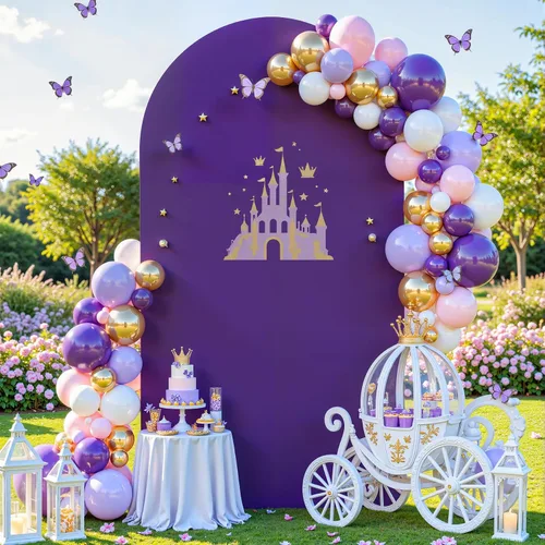 Miniatura 28 de Cubierta de Fondo de Arco Negro, Cubierta de Arco Ajustada de Spandex de 6 Pies para Arco de Boda Chiara Elástica de Arco de Fondo Redonda