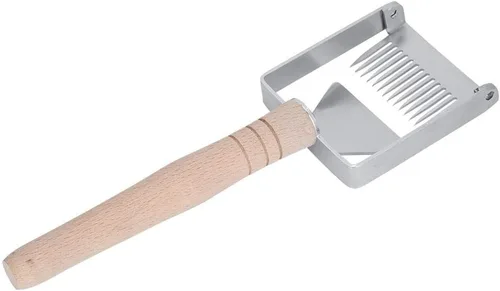 Miniatura 5 de TOPINCN Miel destaponamiento raspador acero inoxidable panal miel tenedor cuchillo Uncapper apicultura herramienta raspador colmena mango de madera