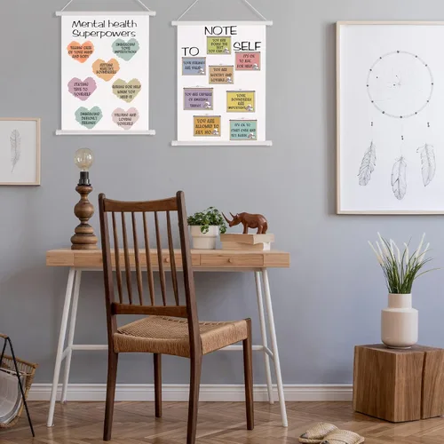 Miniatura 7 de Gersoniel 3 piezas de notas para la auto-terapia, decoración de oficina, pósteres de salud mental, carteles calmantes de esquina, psicología