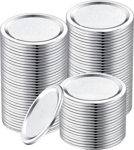 Miniatura 8 de 72 tapas de conservas con anillos de boca regular, para frascos Ball, Kerr – Tapas de metal tipo Mason para conservas – 100% de ajuste y herméticas