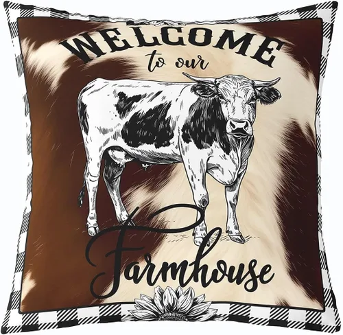 Miniatura 10 de Funda de almohada de caballo, funda de cojín rústica de vaquero occidental para decoración del hogar, sala de estar, reversible, retro, caballo
