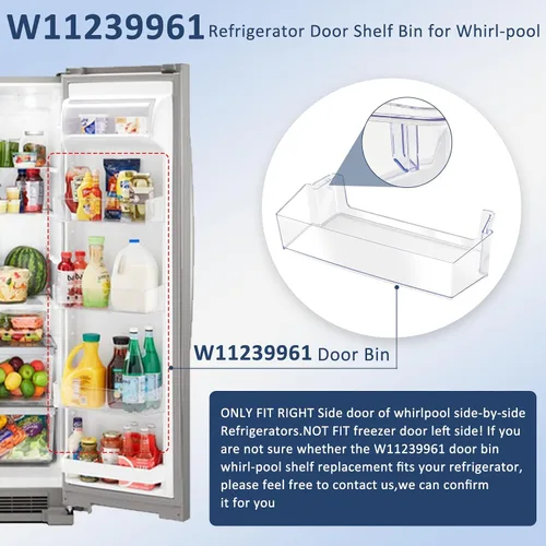 Miniatura 4 de W11239961 W10900538 - Estante de puerta de repuesto para refrigerador, compatible con estante de refrigerador Whirl-Pool Reemplaza 4591452 AP6333410