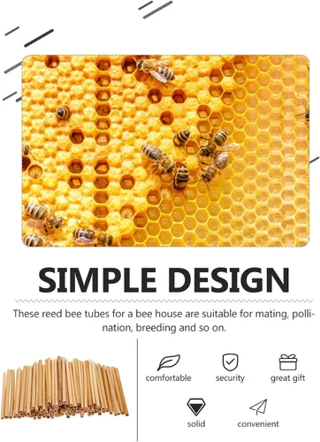 Miniatura 8 de 100 tubos de abeja de caña, tubos naturales de abeja, repuesto de tubo de abeja, tubos de casa de abejas masón, insertos de cartón, suministros