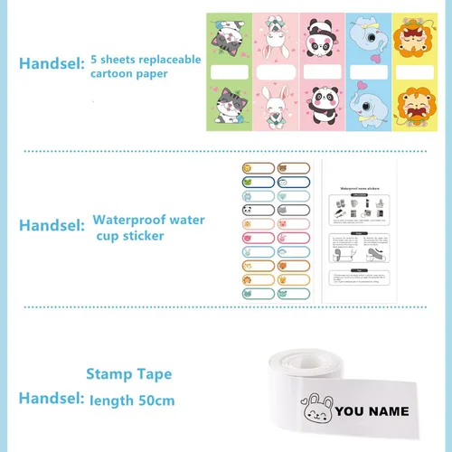 Miniatura 6 de Sello con nombre para ropa, para niños, sello de nombre para ropa, patrón de dibujos animados, sello de nombre personalizado, 6 patrones