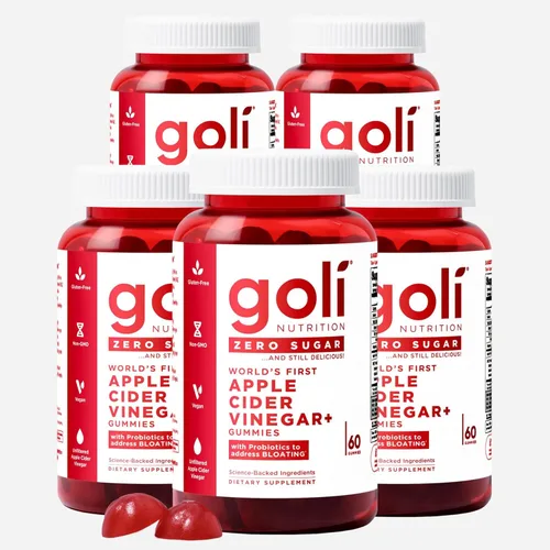 Miniatura 9 de Goli Gomitas de vinagre de sidra de manzana sin azúcar, ACV con vitamina B12 y probióticos, sin alcoholes de azúcar, veganas, aptas para dieta