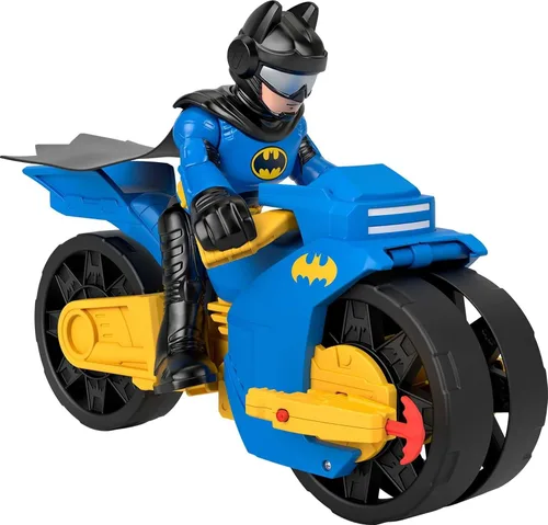 Fisher-Price Imaginext DC Super Friends Batman Juguetes, Batciclo XL y Figura XL de Batman, Cada una de 10 Pulgadas, para Niños en Preescolar de 3+