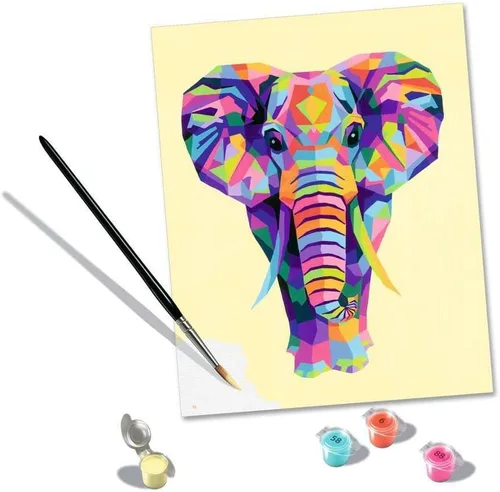 Miniatura 5 de Ravensburger CreArt Funky Elephant - Pintura por números para adultos de 12 años en adelante, juego de pintura de artes y manualidades, accesorios