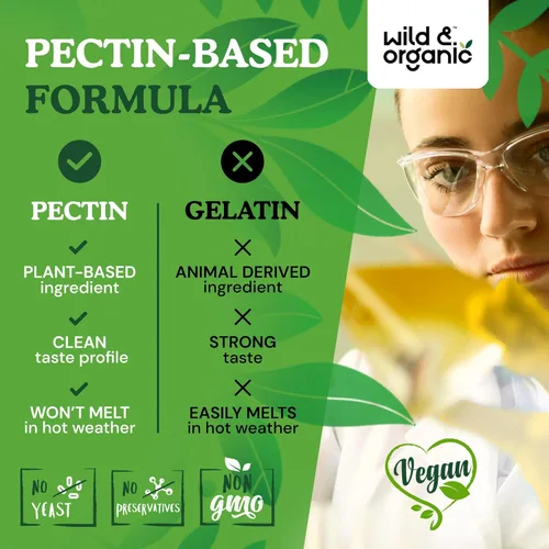 Miniatura 6 de Wild & Organic Gomitas de apoyo hepático, cardo mariano, extracto de raíz de diente de león para desintoxicación de limpieza del hígado, 60 gomitas