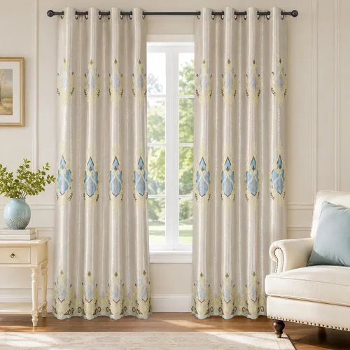 Miniatura 11 de VOGOL Cortinas/Cortinajes/Paneles/Tratamientos Personalizados Simples de Chenilla Jacquard Opacas Elegancia para Ventana para Dormitorio Sala