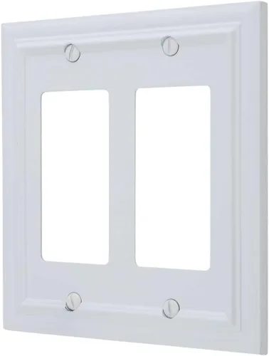 Miniatura 14 de Amerelle 94BW Continental - Placa de pared, 1 en blanco, metal fundido, blanco, 1 paquete