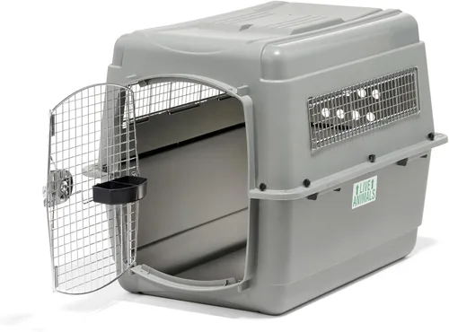 Petmate Sky Kennel - Para aire y viajes, jaula para perros compatible con aerolíneas para mascotas de 50-70 lbs, perrera para perros resistente,