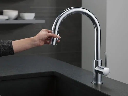 Miniatura 3 de Delta Faucet Trinsic - Grifo de cocina de níquel cepillado, grifos de cocina con rociador extraíble, grifo para fregadero de cocina con acoplamiento