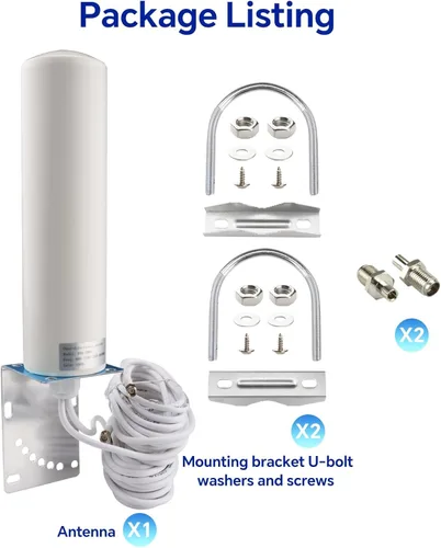 Miniatura 9 de Antena 4G LTE/5G 10dBi Antena omnidireccional para exteriores de alta ganancia 698-2700 3300-3800MHz SMA 16.4 pies Cable de baja pérdida TS9