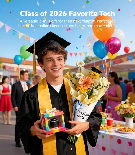 Miniatura 2 de dbsono Pequeño altavoz Bluetooth portátil – Regalos de agradecimiento para profesores y graduación, altavoz magnético 3 en 1 con luces que cambian