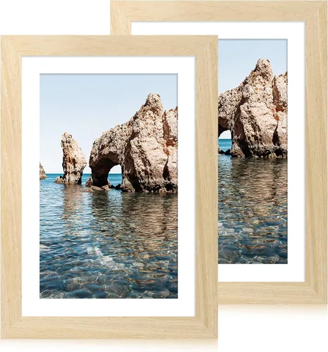 Miniatura 97 de iRahmen - Juego de 2 marcos de fotos de 4 x 6, marco de madera negro con cristal de alta definición, para mostrar fotografías de 3.5 x 5