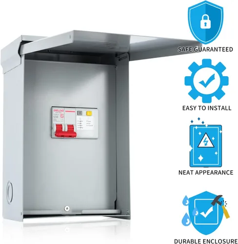 Miniatura 2 de briidea Panel de spa de 50 amperios con disyuntor GFCI de 3 polos y 50 amperios, impermeable IP 65, ideal para spas, jacuzzis, piscinas, hogar