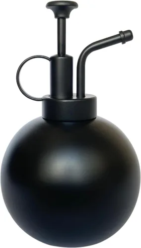 Pulverizador de plantas de acero inoxidable, regadera pequeña, herramienta de jardinería moderna para plantas en macetas de interior negro