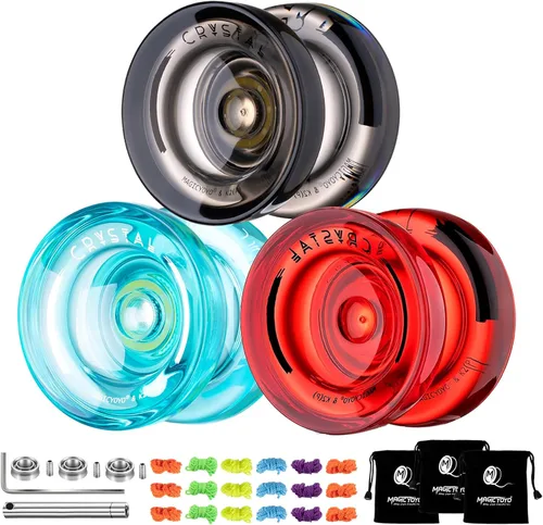 Miniatura 14 de MAGICYOYO K2 Yoyo Cristal Negro Profesional, Yoyo Sensible para Niños Principiantes con Rodamiento Extra No Sensible Yo Yo, Yoyo Pro de Plástico