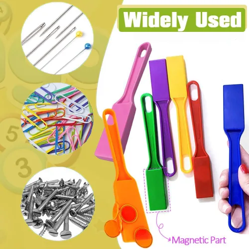 Miniatura 4 de Varitas magnéticas de 7 colores y 700 fichas de bingo (¾ pulgadas) con anillos de metal, para grupos escolares grandes, noche de juegos de lotería