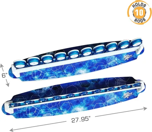 Miniatura 3 de Rush Creek Creations Reel Salty - Soporte para caña de pescar impermeable para 10 cañas de pesca de agua salada + equipo de pesca y accesorios
