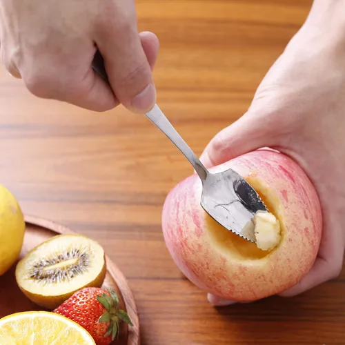 Miniatura 6 de Cucharas de pomelo y cuchillo de toronja, juego de 7 cucharas de postre de acero inoxidable de grado alimenticio, cuchillo de fruta con acabado