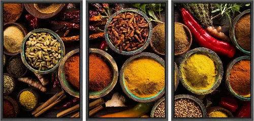 Miniatura 27 de wall26 Lienzo enmarcado para pared, juego de arte de hierbas, verduras y condimentos en madera, alimentos, fotografía cultural, realismo, paisaje