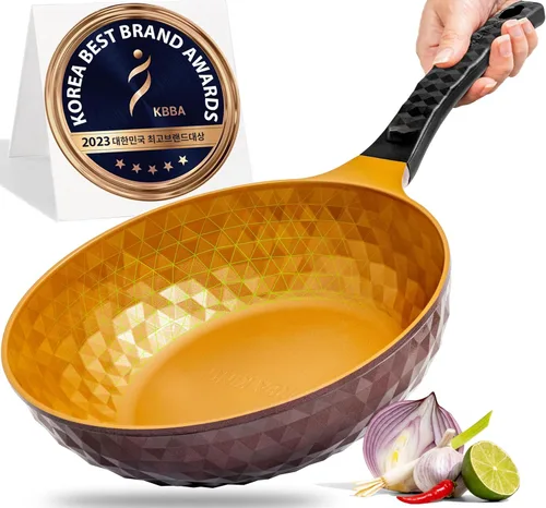 Miniatura 9 de Diamond X Premium Sartén Wok Antiadherente - Wok Chino Grande de Fondo Plano de 11" - Woks y Sartenes para Saltear Antiadherentes - Sartén