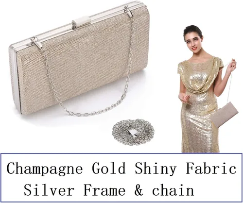 Miniatura 6 de Bolso de noche de plata con sobre vintage para mujer, para cóctel, boda, fiesta, plateado