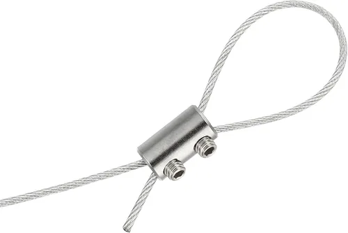 Miniatura 5 de PATIKIL Juego de clips de cuerda de alambre de 0.551 x 0.315 in, agujero de 0.197 in, 10 abrazaderas de cable de bloqueo de doble agujero de acero