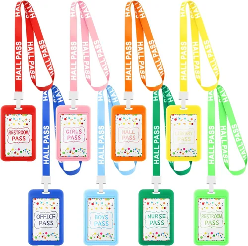 Miniatura 8 de Tatuo Juego de 16 cordones para pases de pasillo, pases de tarjeta, pases verticales para baño, baño, regalo irrompible para profesores, enfermeras