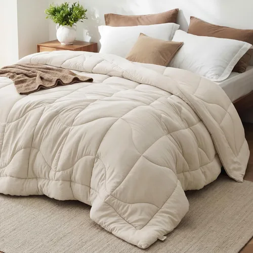 Miniatura 12 de Bedsure - Edredón tamaño queen, acolchado, para todas las estaciones, ultrasuave, plumón alternativo prelavado y relleno de edredón con 4 pestañas