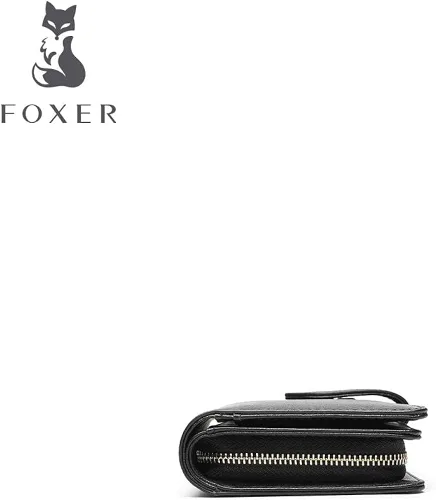 Miniatura 6 de FOXER - Billetera de piel para mujer con dos divisiones tarjetero y correa para la muñeca
