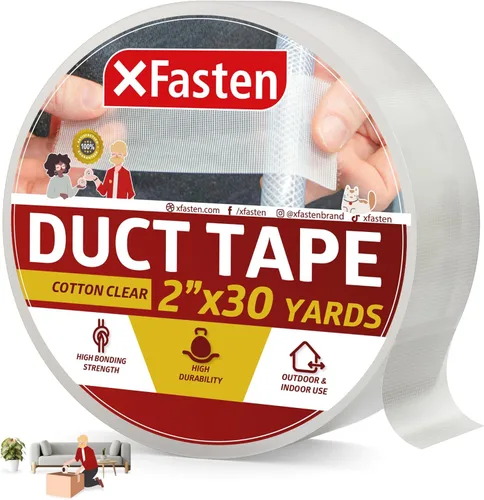 Miniatura 11 de XFasten Cinta adhesiva blanca, 2 pulgadas x 50 yardas, cinta de reparación de conductos para todo tipo de clima, para reparación, parches, embalaje
