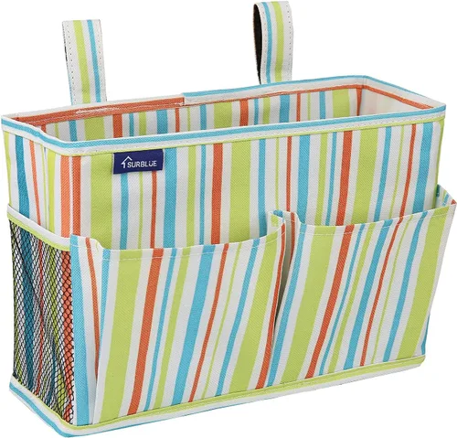 Miniatura 16 de Surblue Caddy Organizador colgante, Bolsa de almacenamiento para cabecera para literas y camas de hospital, Azul Turquesa, L R-Teal