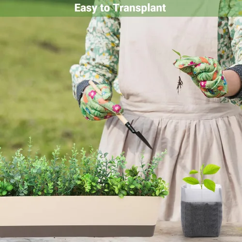 Miniatura 6 de Greaner 100 bolsas de cultivo de vivero grandes, 7.8 x 8.6 pulgadas, bolsa de cultivo de plántulas de tela biodegradable no tejida, bolsas