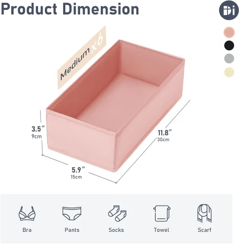 Miniatura 5 de DIMJ Organizador de cajones de ropa, organizador de ropa interior, organizadores de armario y caja de almacenamiento, divisores de cajones para ropa