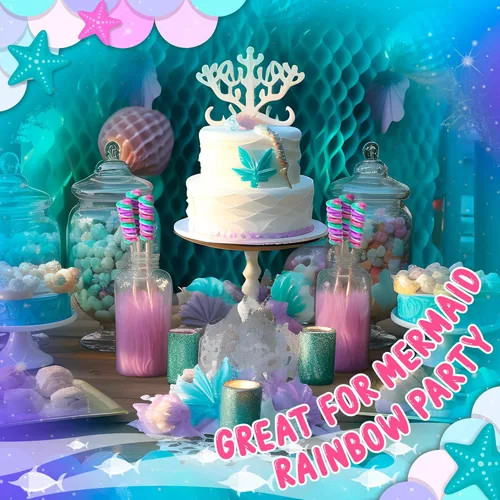 Miniatura 3 de Paletas de sirena, piruletas de remolino, caramelo de sirena para recuerdos de fiesta de sirenita y suministros de fiesta de sirena, chupones