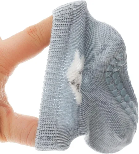 Miniatura 3 de Juego de calcetines y rodilleras para bebé, protectores de pies de algodón suave con puntos antideslizantes para aprender a caminar