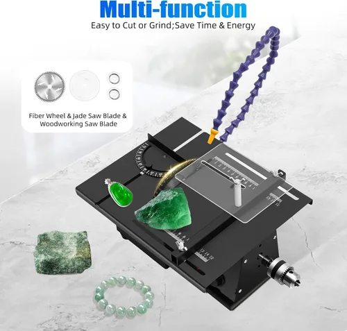 Miniatura 4 de Máquina facetadora de gemas, máquina multifuncional de tallado de jade de 1850 W, amoladora de mesa de jade, pequeña máquina de pulir y cortar