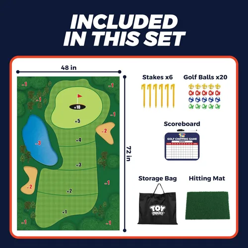 Miniatura 6 de TOY Life Alfombrilla de Juego de Golf Chipping para Interiores y Exteriores, Juegos para Adultos y Familias, Niños, Equipo de Juego al Aire Libre