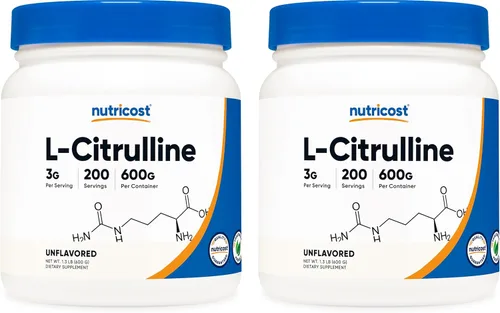 Nutricost L-citrulina pura (base) en polvo (21.16 oz) (2 botellas)