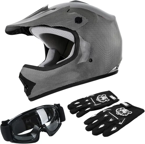 Miniatura 25 de TCT-MOTORPARTS DOT - Casco de motocross para niños y jóvenes, casco de cara completa para motocross, ATV, todoterreno, casco de cuatro ruedas, araña