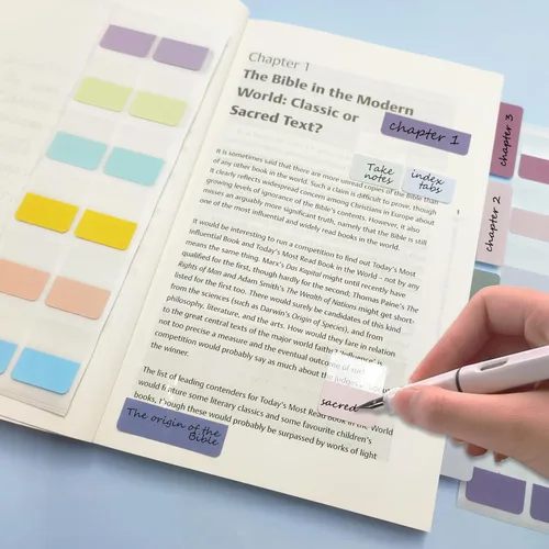 Miniatura 3 de Potanro Pestañas adhesivas 720 pestañas de color para cuadernos de 1 pulgada, pestañas de anotación para escritura, pestañas de página